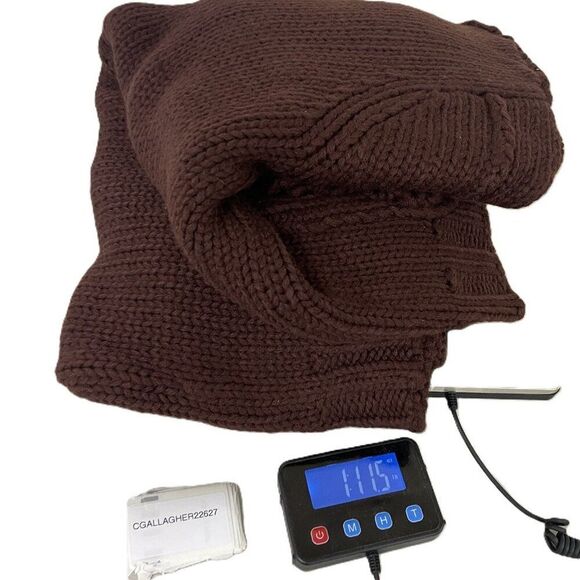 Zara Cardigan Sweater Womens XL Brown Chunky Toggle closure Wool 1957/101 NWOT - Picture 8 of 8